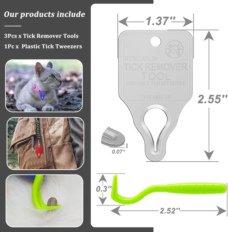 Wallace Forge Tick Remover Tool Portable with Tick Removal Tweezers Suitable for Pet and Humans, Safe and Reliable, Quick Highly Effective, Pain-Free, Essential Tick Remover Key Tools for Outdoor Activities-3 Pack - Image 3